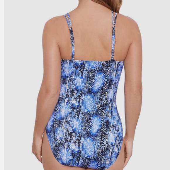 Swim Solutions Women's Snakeskin One-Piece Swimsuit (Provocative Jungle, 12) NWT - Picture 2 of 3